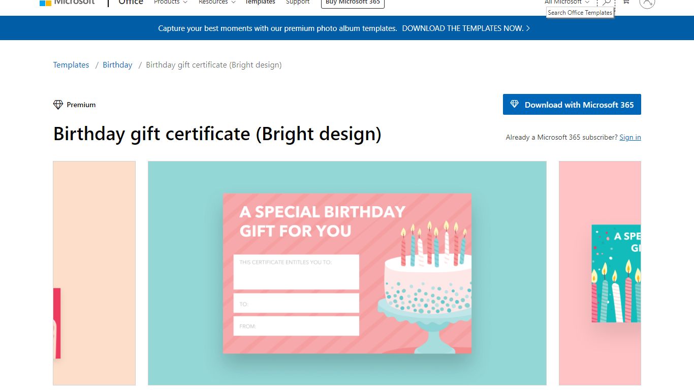 Birthday gift certificate (Bright design) - templates.office.com